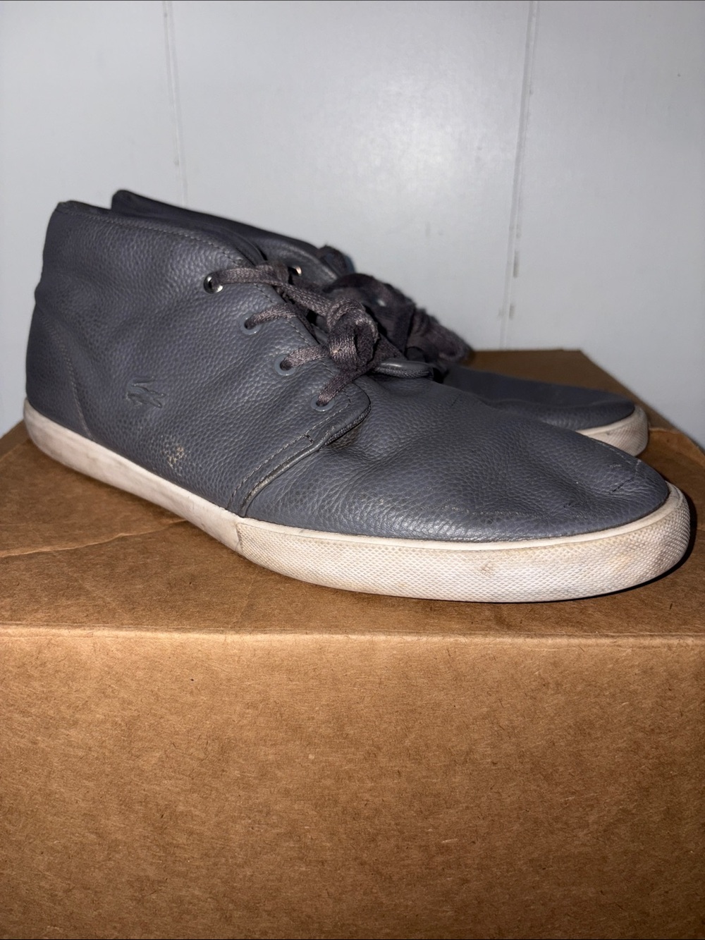 Men's Lacoste High-Top Leather Sneakers size 12